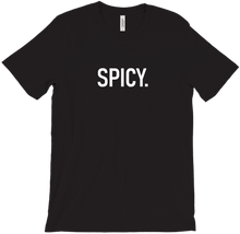 SPICY. Tees (White on Black)