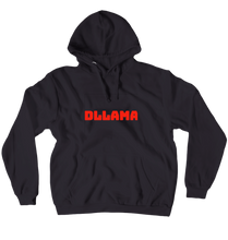 Dllama hoodie red text