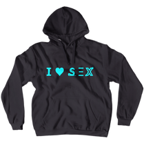 I 🤍 SΞX Aqua Blue Logo Hoodie