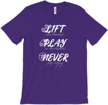 Never stop trying shirt (white text)
