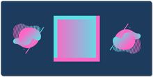 Pink Blue Gradient with blobs Custom Mousepad