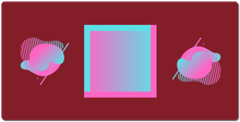 Pink Blue Gradient with blobs Custom Mousepad