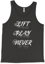 Never stop trying tank (white text)