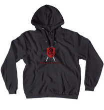 dragonslayer_668 Hoodies (Red/black Shield)