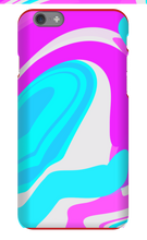 Pink and Cyan Swirl iPhone Case