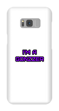 Funda de celular para Samsung con frase morada