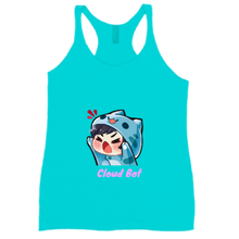 Ladies Cloud Bot Emoji - Racerback Tank