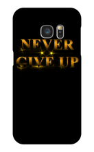 Never Give Up Samsung Phone Cases - gold
