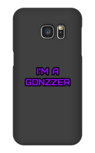 Funda de celular para Samsung con frase morada