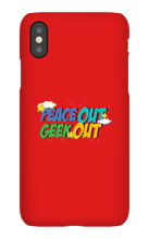 peace out geek out iphone case!