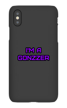 Funda de celular para iPhone con frase morada