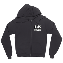 LKDRUMS ZIP UP HOODIE WHITE LOGO