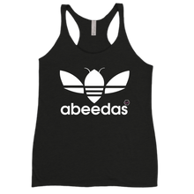 abeedas women's racerback tank white logo