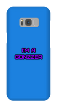 Funda de celular para Samsung con frase morada