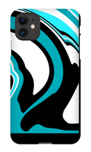 Black and Blue Swirl iPhone Case