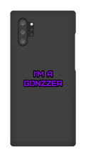 Funda de celular para Samsung con frase morada