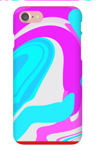 Pink and Cyan Swirl iPhone Case