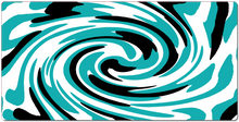 Teal/Black/White swirl XXL Gaming Mousepad