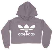 abeedas women's cropped hoodie white logo
