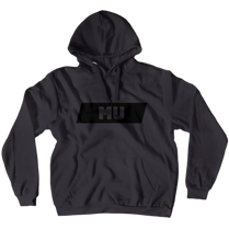 MU hoodie with black subtitle