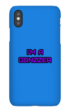 Funda de celular para iPhone con frase morada