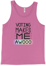 Voting Makes Me AWOOO tank-top (no paws)