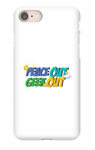 peace out geek out iphone case!