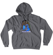 blue and green emblem hoodie
