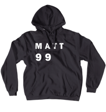 Matt.99 White Text Hoodie