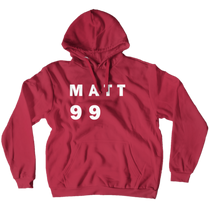 Matt.99 White Text Hoodie