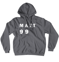 Matt.99 White Text Hoodie