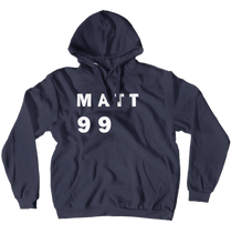 Matt.99 White Text Hoodie
