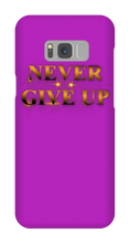 Never Give Up Samsung Phone Cases - gold