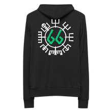 Vegvísir 66 Green Unisex Zip Hoodie