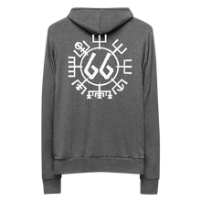 Vegvísir 66 White Unisex Zip Hoodie