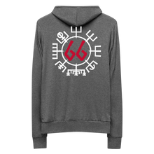 Vegvísir 66 Red Unisex Zip Hoodie