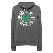 Vegvísir 66 Green Unisex Zip Hoodie