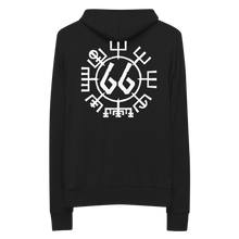 Vegvísir 66 White Unisex Zip Hoodie
