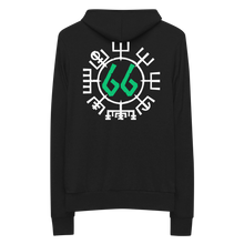 Vegvísir 66 Green Unisex Zip Hoodie