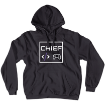 White Logo Center Purple Logo Hoodie