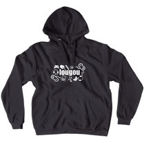 lougou - Hoodie - hvid skrift